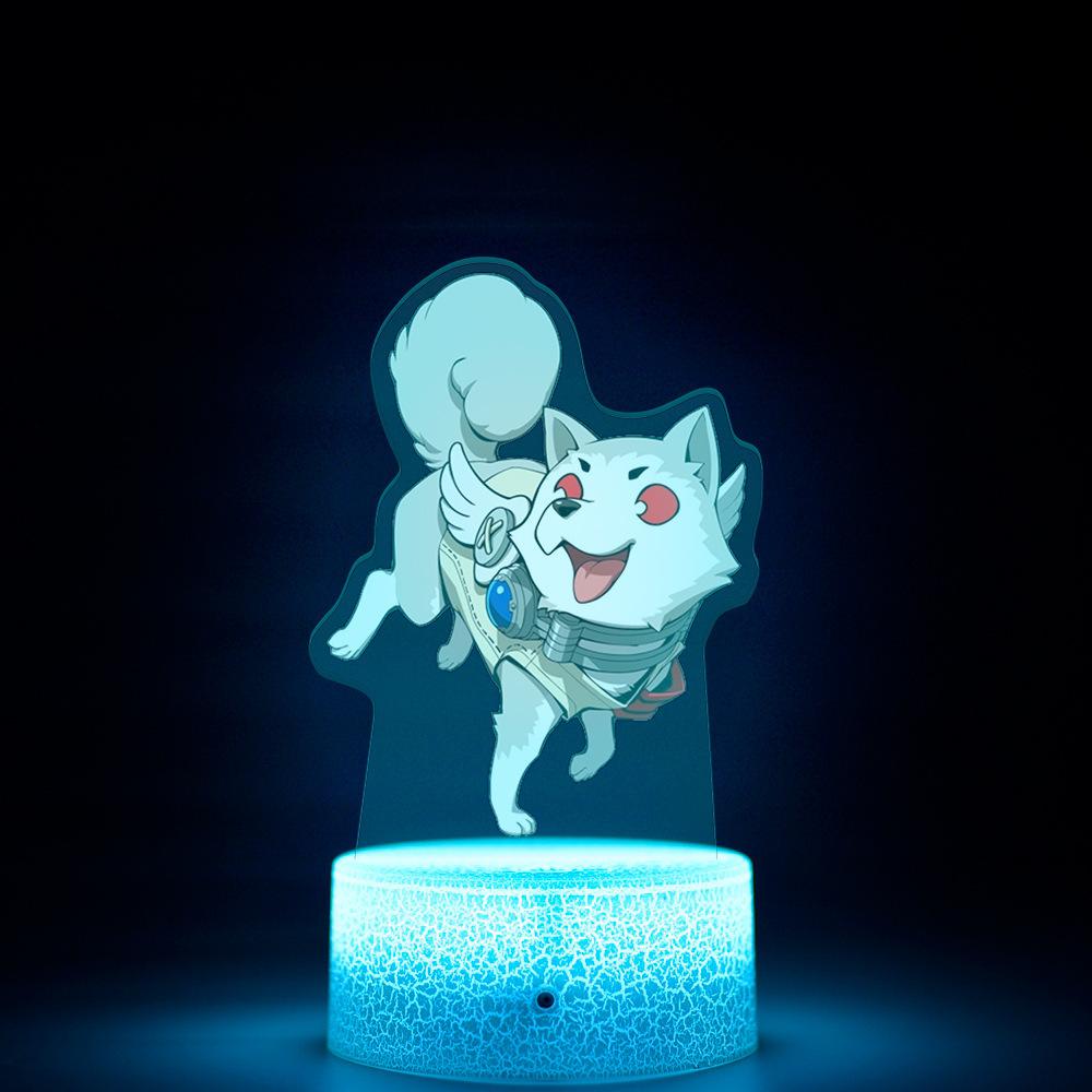 Kawaii Night Light for Acrylic Game Cartoon Periphery Figure Monochrome Light Remote Control 16 Color Night Light Children Gift