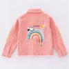 5-14 Years Kids Girls Denim Coat Lapel Button Jacket