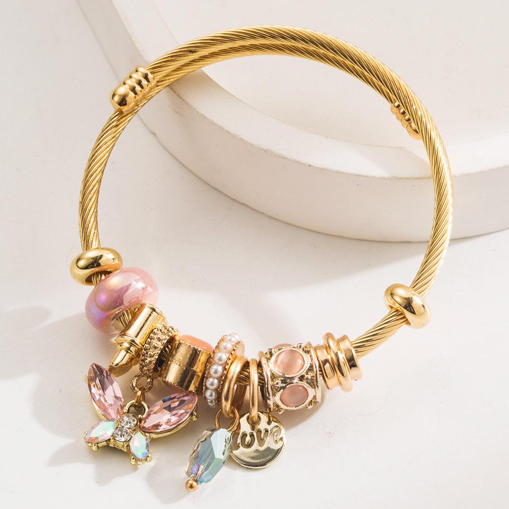 Light Luxury Bracelet Niche Exquisite High-end Butterfly Pendant Bracelet Beaded Versatile Jewelry