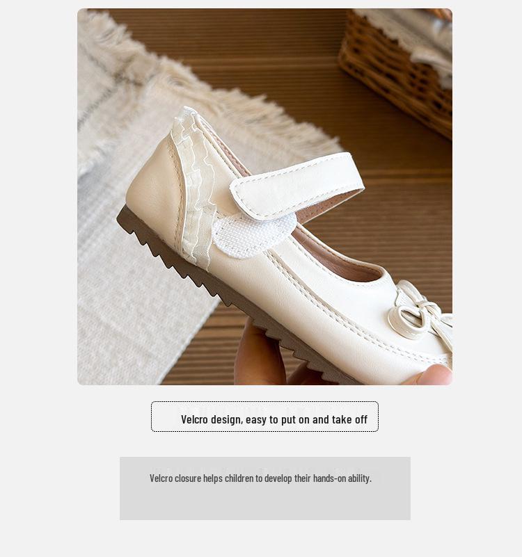 2026 Kids' Korean Style Bow Leather Flats - Versatile, Comfortable Princess Dance Shoes for Spring & Autumn