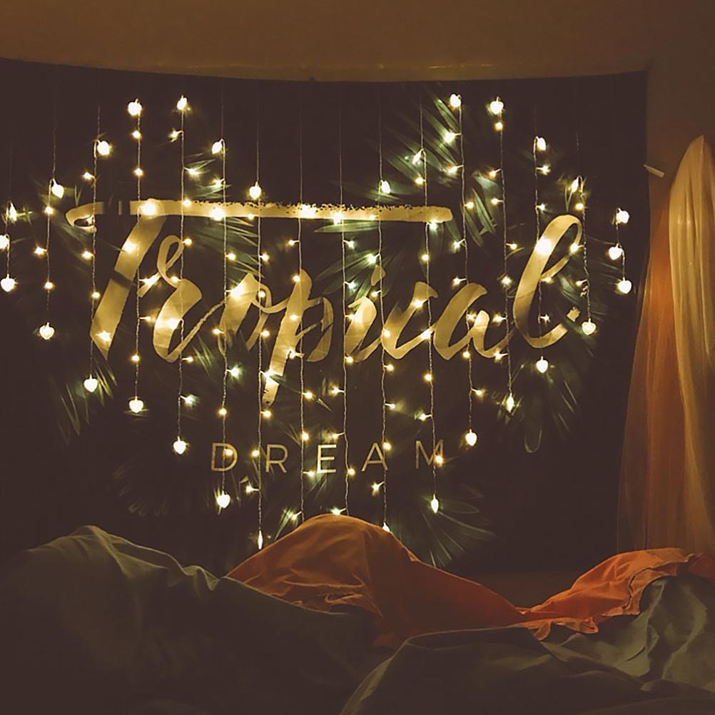LED Herz Lichterkette Vorhanglampe Warmweiß Heiratsantrag Deko 8 Modi