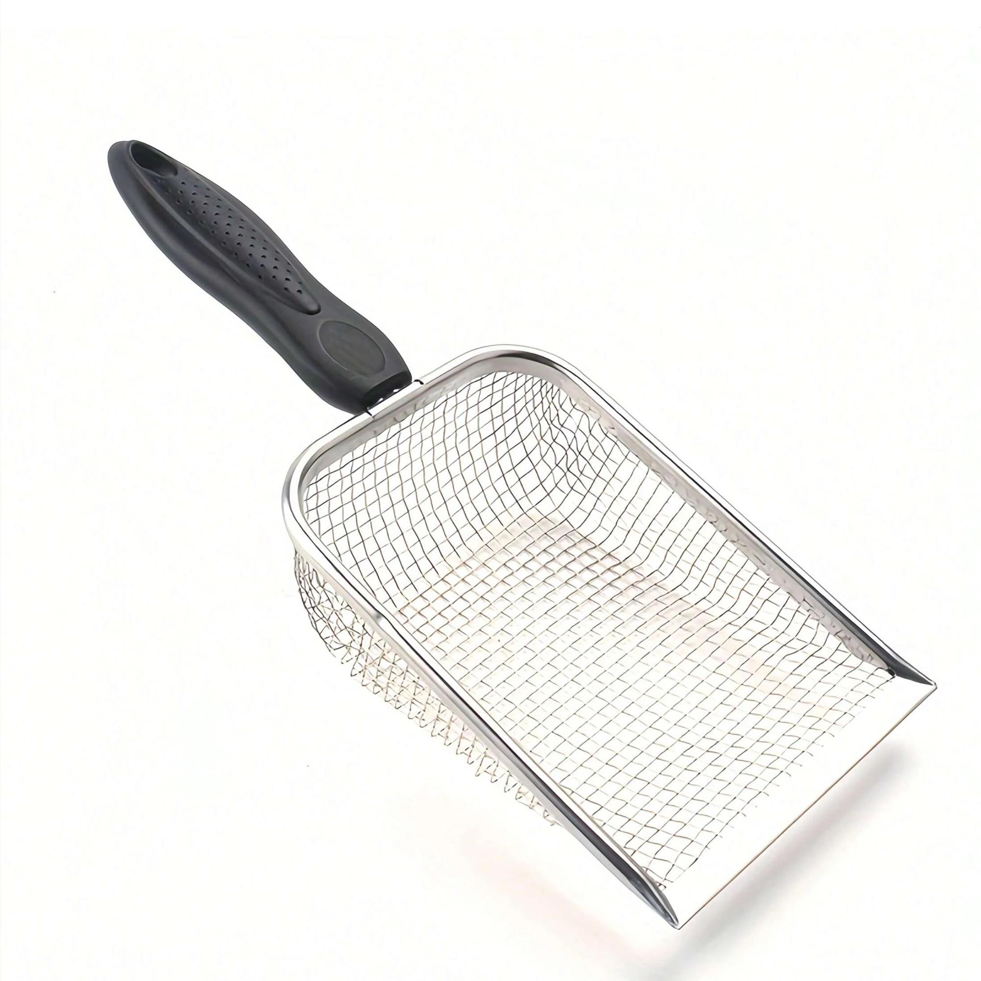 

Stainless Steel Filter Gardening Shovel Soil Sieve Outdoor Beach Net Shovel Shell Toy Game Digging Net Shovel, Cat Litter Shovel чорний
