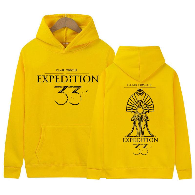 Clair Obscur 33 Bluza z kapturem z okładką graficzną Odzież unisex Gotycka bluza z długim rękawem Bluza typu pulower o retro estetyce