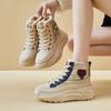 Thick-soled short snow boots women's 2025 winter new velvet thickened warm large cotton shoes high-top casual dad shoes