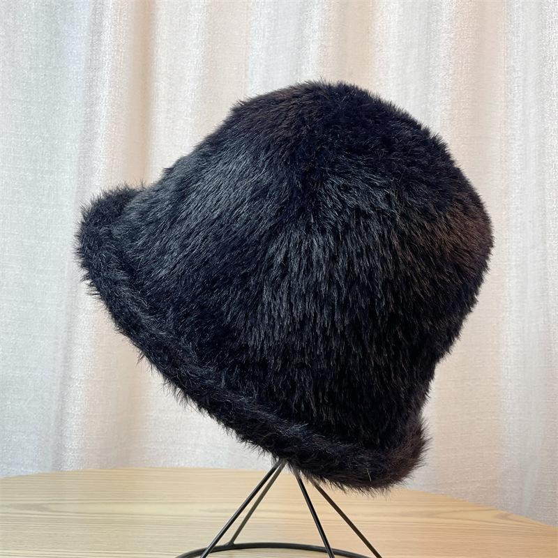 Plush Bucket Hat Women's Autumn and Winter New Casual Bucket Hat Winter Plush Hat