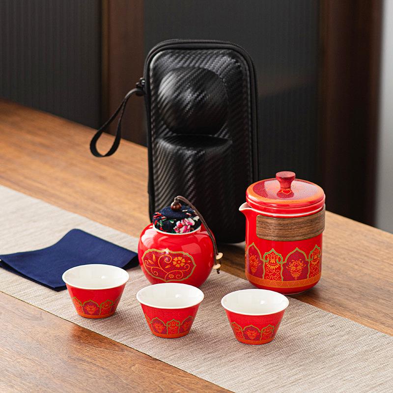 Portable Kung Fu Tea Set with Custom Logo - Ideal for Festivals, Corporate Gifts, and Outdoor Use