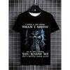 Europeisk Storlek Herr T-shirt med Skallegrafik - 3D-tryckt Streetwear, Svart Casual Kortärmad T-shirt med Designen "I Hide a Lot More Than I Show"