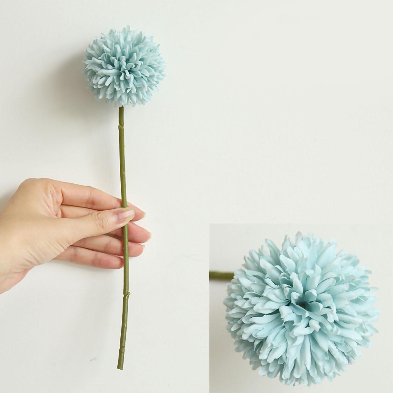 

Имитация букета гортензии, искусственный шелковый цветочный шар, хризантема для обеденного стола, гостиной, дома синий