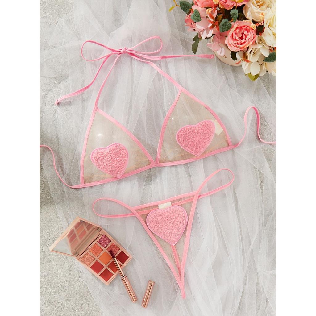 New Valentine's Day Multi-color Erotic Underwear Sexy Mesh Perspective Love Suspender Temptation Thong
