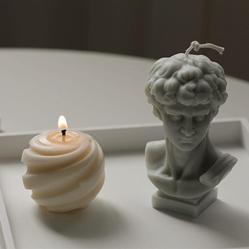 3D Spiral Spherical Silicone Candle Mold Hand Rotating Ball Crafts Gypsum Resin Casting Mold DIY Chocolate Ice Cake Baking Tools