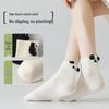 Women's Autumn Cartoon Cute 3D Ear Socks: Versatile, Sweat-Absorbent, Odor-Resistant, Short Socks Made from Xinjiang Boneless Cotton