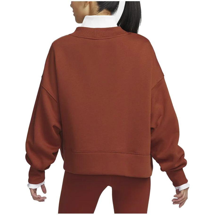 Nike Phoenix Fleece Solid Color Fleece Lined Casual Loose Fit Knitwear Women's Dark Orange FB8773-832