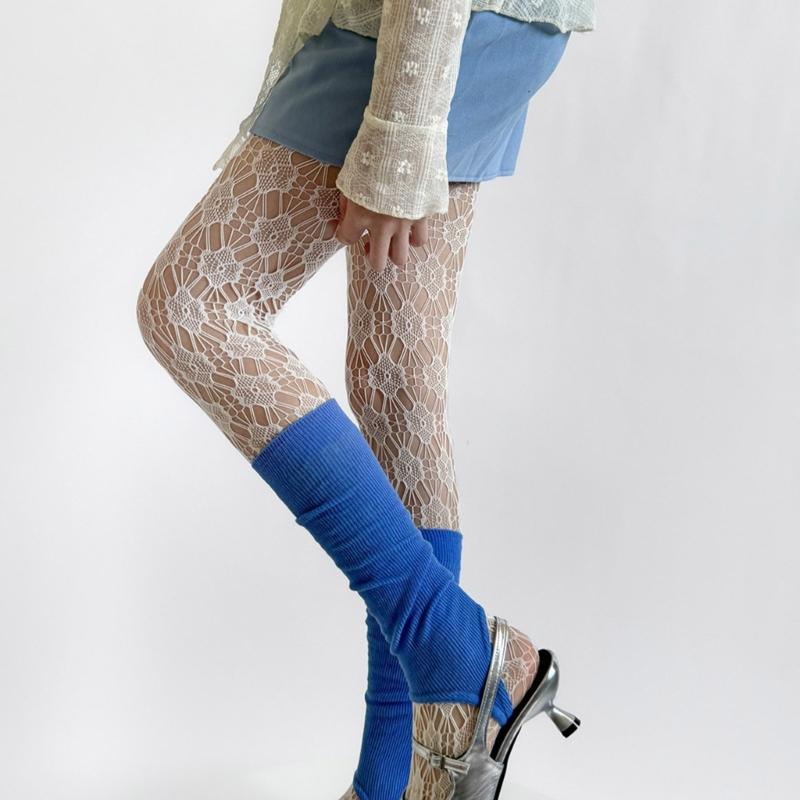 Sheer Floral Pattern Mesh Tights Breathable Nylon Fabric Pantyhose Hollowout Lace Fishnet Stockings For Women Hosiery