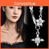 Elegant Titanium Steel Star Flower Necklace For Women With Dazzling Diamond Embellishments