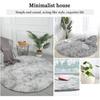 Round Carpet For Living Room Room Fluffy Thick Bed Space Carpets Plush Soft Texture Anti -Slip Circle Floor Rugs Tie Dyeing Velvet Mat