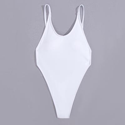 Damen Sexy Monokini V-Ausschnitt Ärmelloser Badeanzug Rückenfreies Design Figurbetonte Passform Einteiliger Bikini