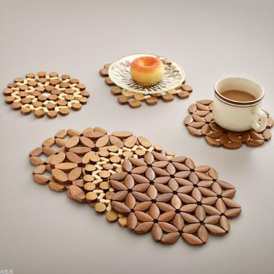 Bamboo Insulation Mat Home Dining Plate Mat Casserole Mat Plate Mat Dining Table Mat Non-slip Pot Mat Square Round Bowl Mat Coaster