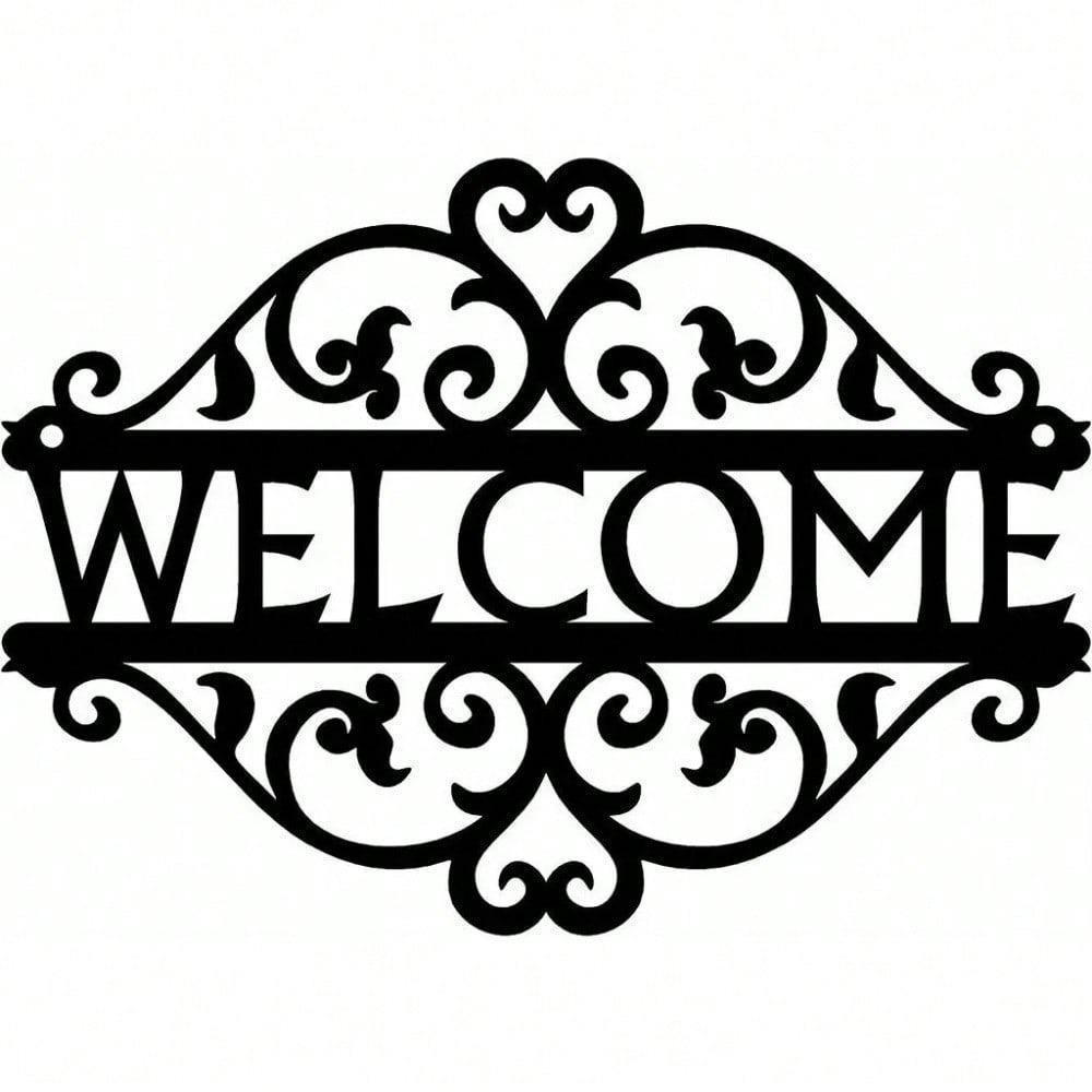 

Black Iron Metal Welcome Sign Wall Art Home Decor Housewarming Gift