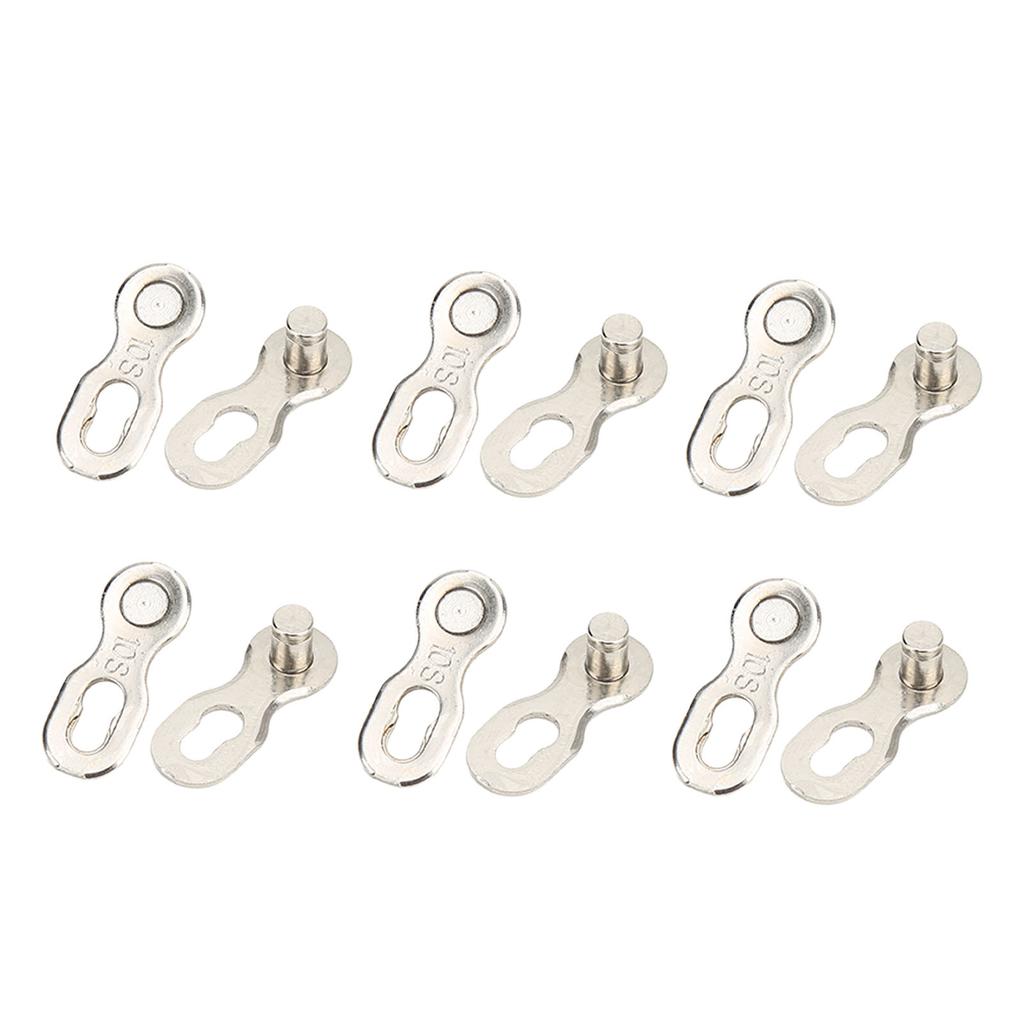 6 Pairs Bike Chain Quick Links Steel Missing Chain Repair Connector for Mountain Road Bicycle10 Speed