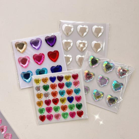 3D Faux Crystal Heart Sticker Self-Adhesive Easy To Apply Perfect for DIY Scrapbooking Journaling Supply