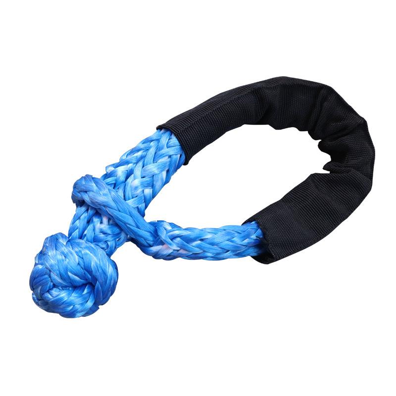 Manille souple en fibre synthétique pour remorquage de véhicule hors route, corde de traction pour remorque de voiture avec manchon de protection, capacité de 38 000 lb