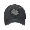 Umgekehrte Schwarz-Weiß-Doodle-Baseballkappen Vintage-Denim-gewaschene Kopfbedeckung Unisex-Stil Outdoor-Laufmützen
