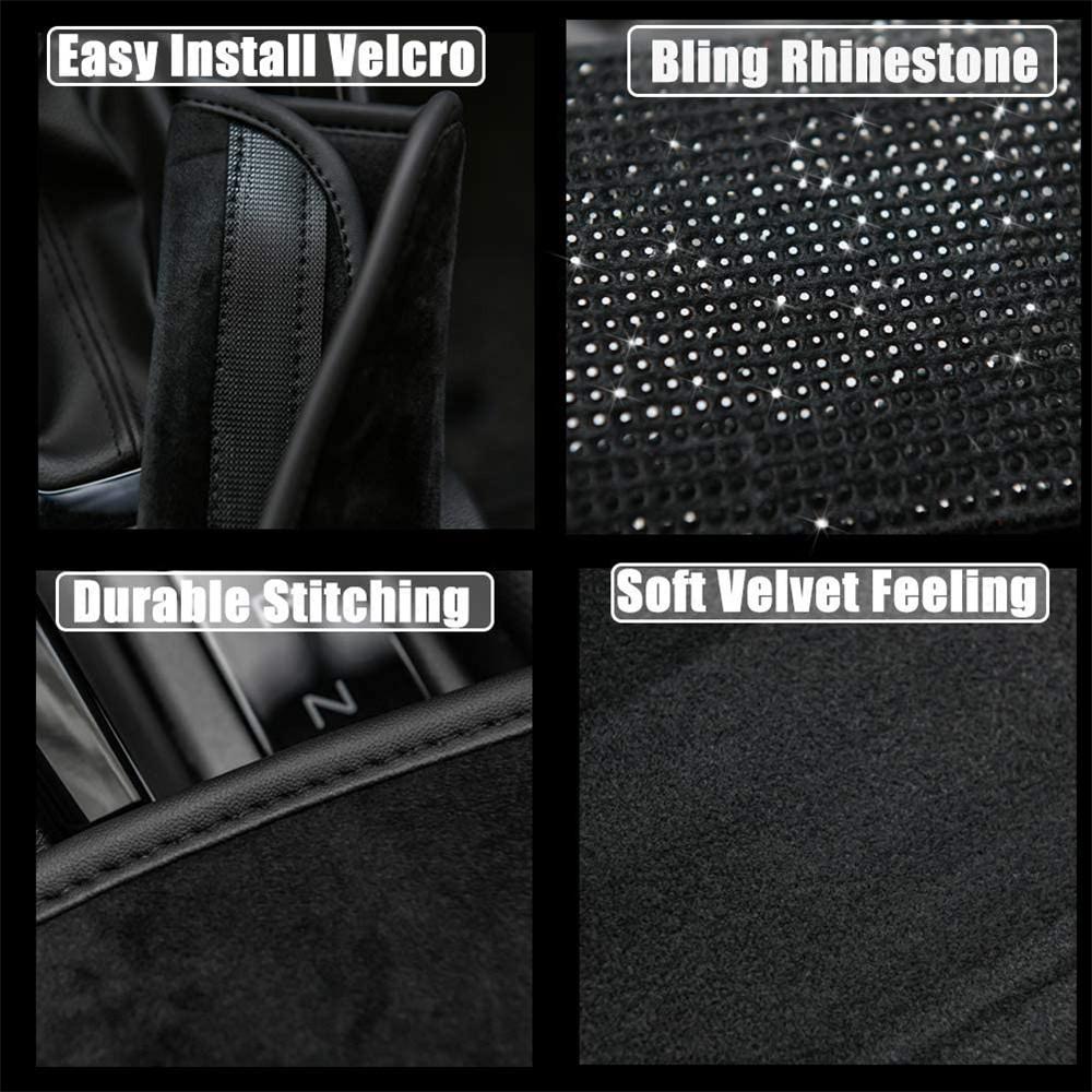 Black Diamond Crystal Car Gear Shift Cover Rhinestone Auto Shifter Hand Brake Cover Bling Car Interior Accessories Decorate