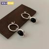Vintage Gold Round Earrings For Women Black Ball Earring Jewelry Prevent Allergy Party Accessories Gift