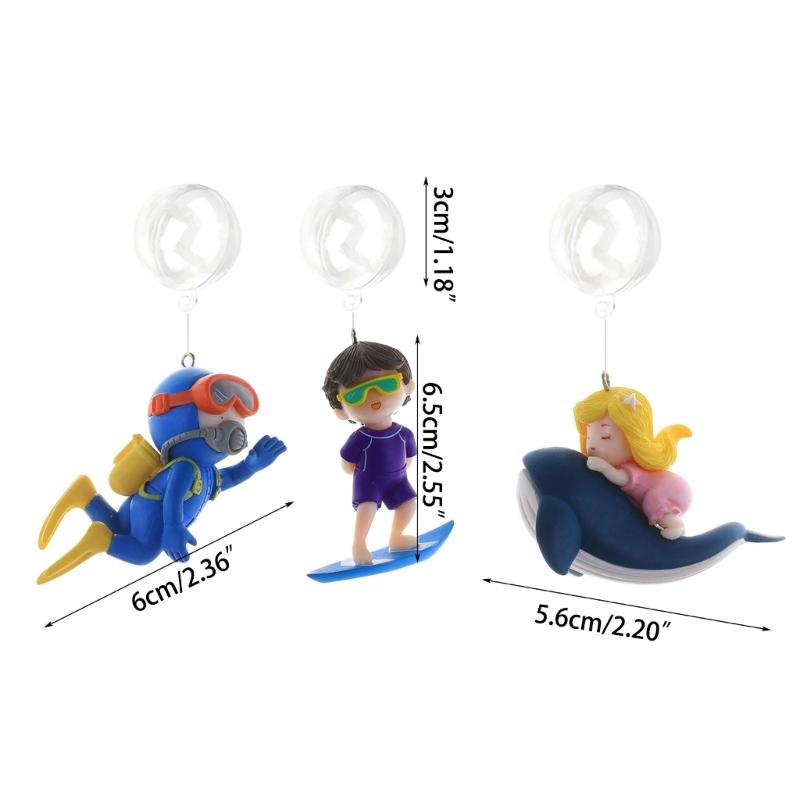 Floating Diver Device Aquarium Ornament Lovely Girl on Whale Miniature DIY Toy