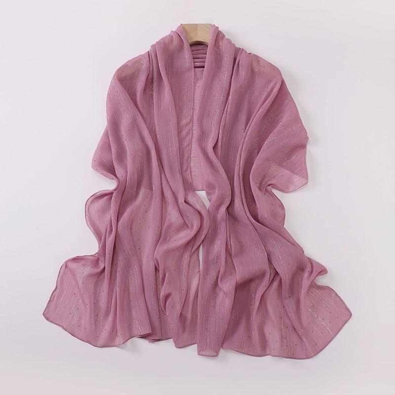 Spring Plain Wrinkle Rhinestone Shiny Shimmer Shawls Scarf for Women Ramadan High Quality Wrap Beach Stole Bufandas Muslim Hijab