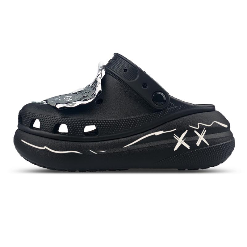 

Crocs Классические клоги EVA AnJie Anjie X Tiger Star Smiley Ретро Тренд Леопардовый принт Тигр Увеличение роста Дырочные туфли Унисекс Черный 45-46 чёрный