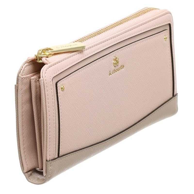 [ONLYOU] Andschouette Chouette L-Form runder Verschluss goldenes Logo lange Geldbörse Geldbörse Damen Erwachsene Mädchen süß modische Geschenkverpackung Samantha (Rosa)