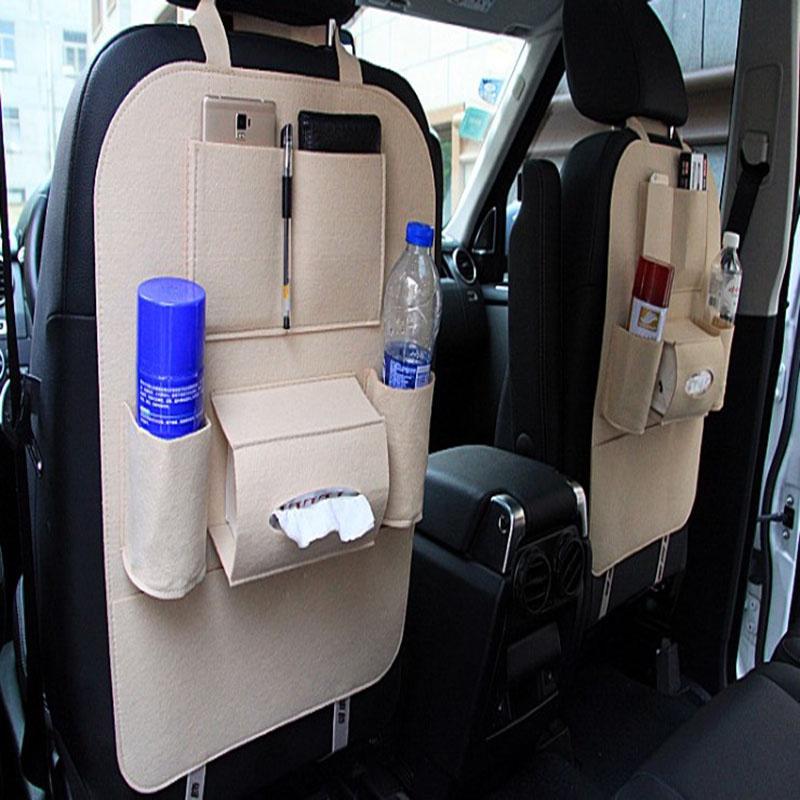Elegant Black Auto Car Seat Back Organizer With Multi-pocket Storage For Effortless Organization
