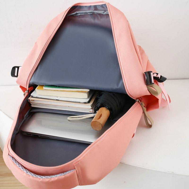 4pcs/set Backpack Female Junior High School Large Capacity High School College Style Schoolbag Outdoor anti backpack