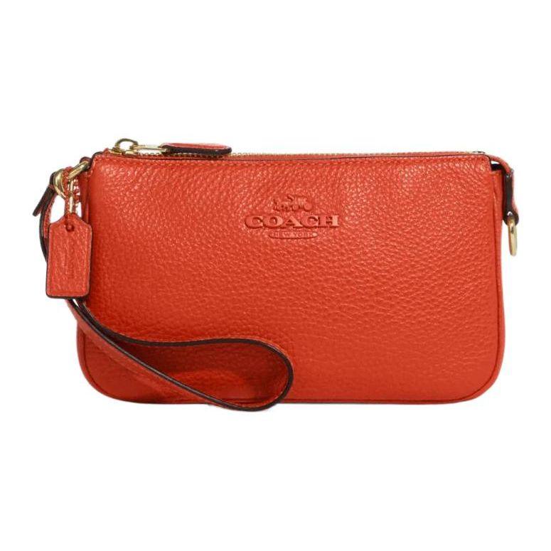 

Coach Nolita Monochrome Brand Logo Solid Top Zip Closure Refined Pebble Leather Shoulder Bag Women handbags Mango-Red CC062-IMQLZ Basic Set (Bag+Dust Bag)