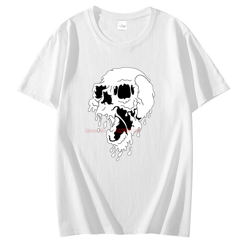 Skull Blood Splatter Funny Graphic T Shirts Fashion Tees Tops Summer Cotton New Shirts And Tshirts Unisex Print T Shirt