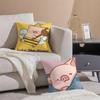 Cartoon LLulu Pig Pink Cushion Cover Pillowcase Short Plush Invisible zipper Room Sofa Cushion Cover