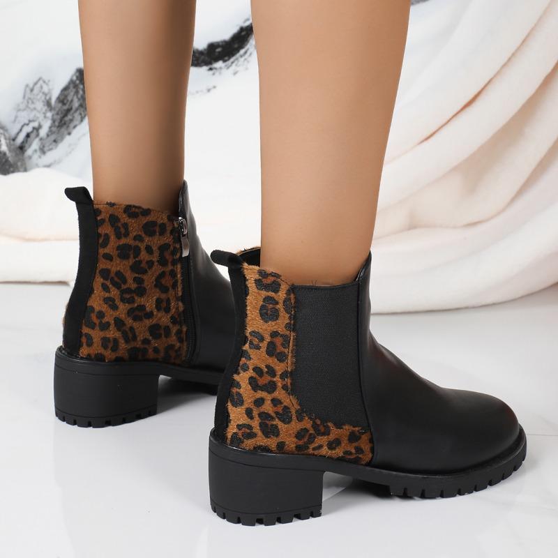 2024 Shoes Female Plus Size Ankle Women's Boots Concise Modern Boots Women Round Toe Mixed Colors Side Zip Med Heel Shoes Women
