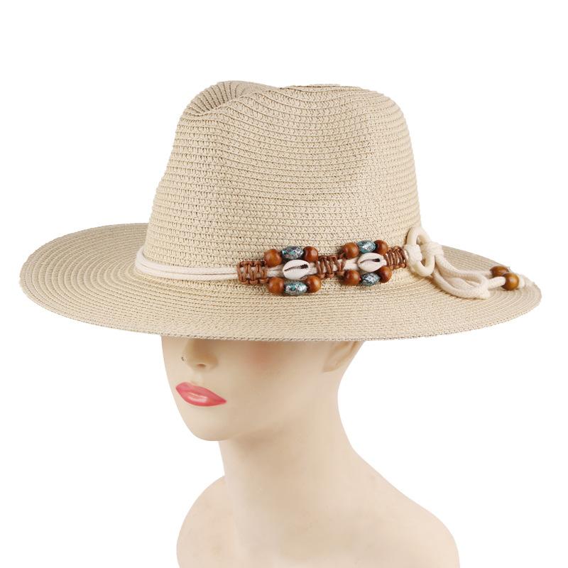 Summer new fashion casual Panama straw hat outdoor beach visor women's sun hat