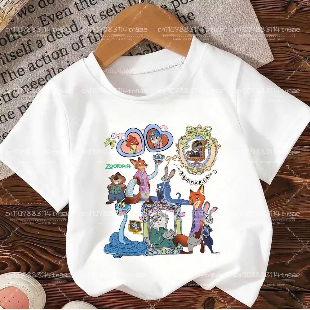 2026 Zootopia Judy&Nick&Gary Tshirt for Kids Casual Cotton Short Sleeve Tees Comfortable Top Street Fashion Parent Child Clothes