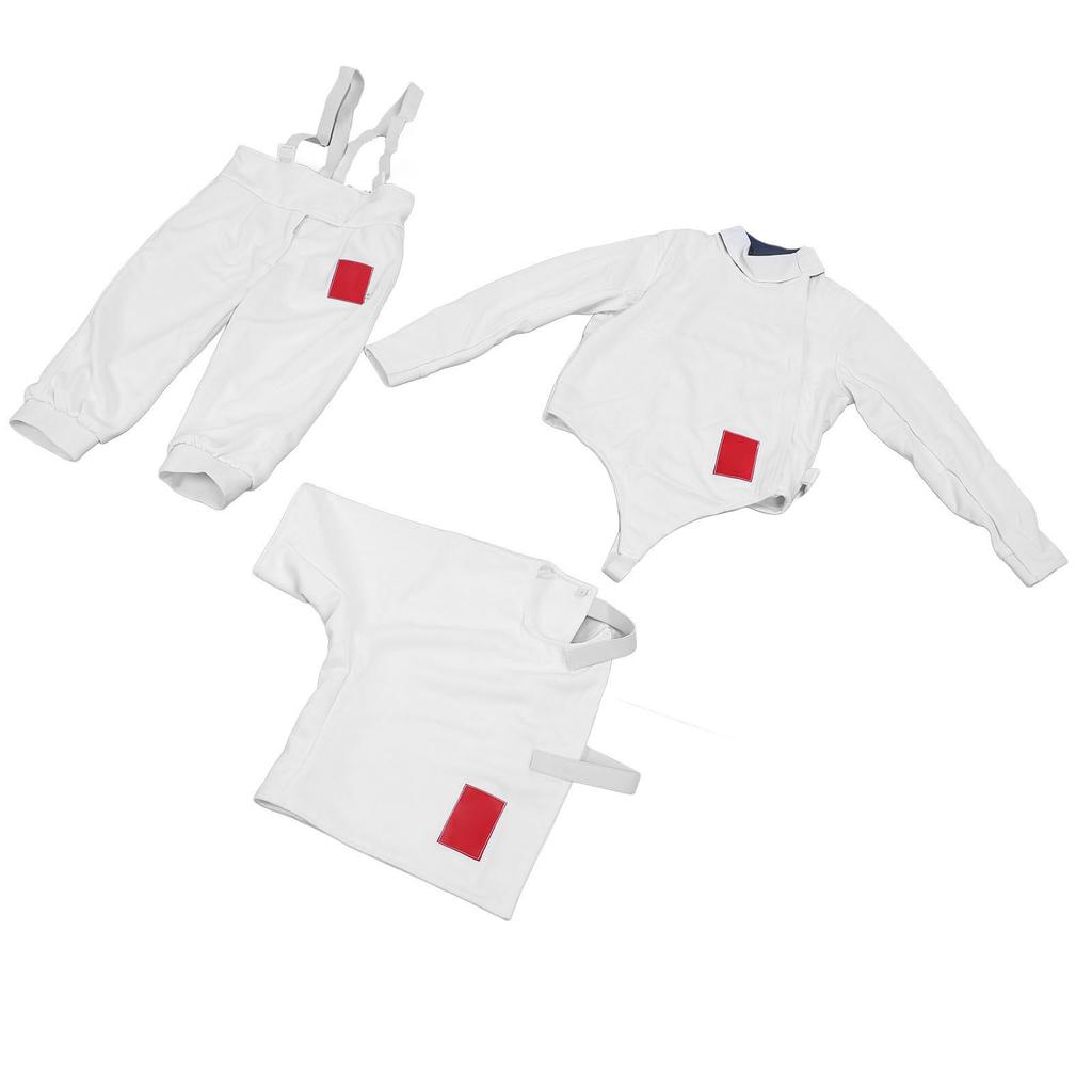 Fencing Sport Uniform Suit Thickened Breathable Adjustable Fencing Pants Jacket Vest Set for Training 50 Size
