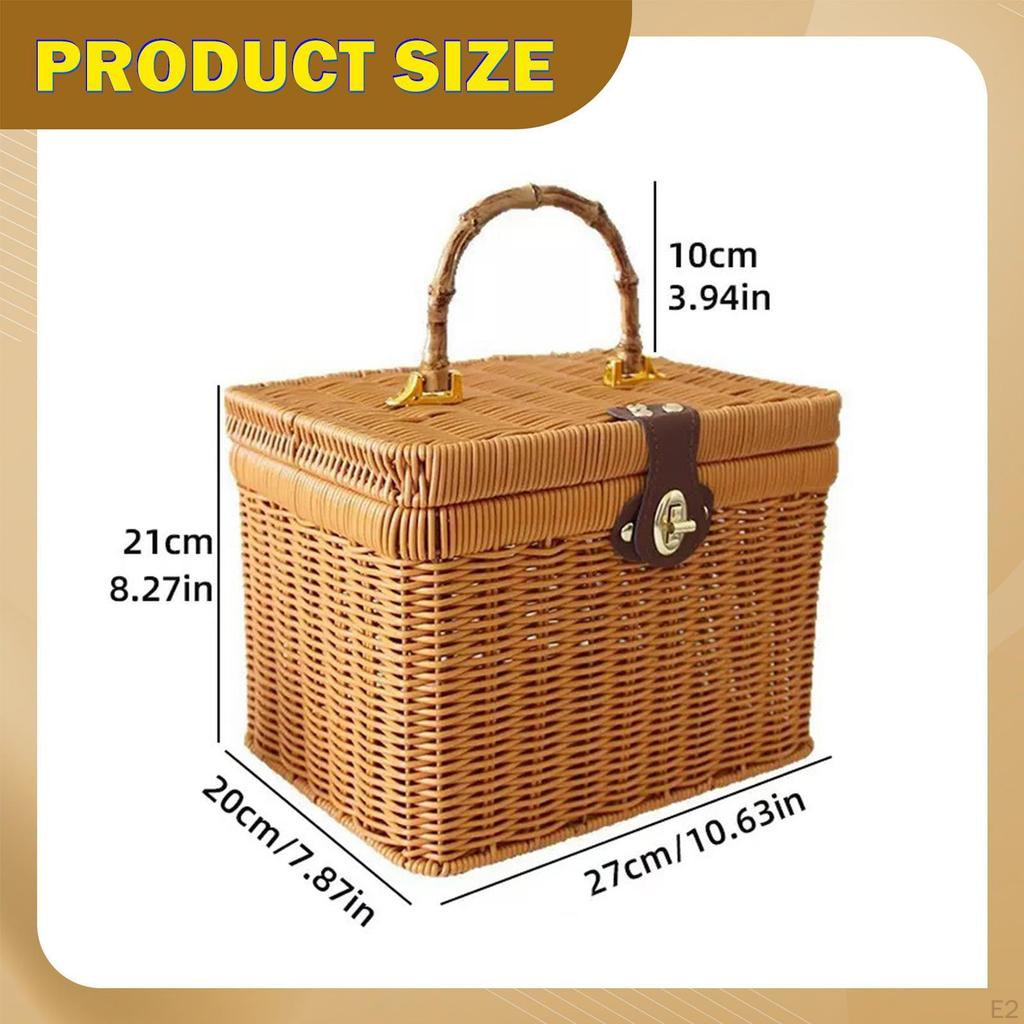 Handwoven Storage Basket Gift Decorative Case Display Suitcase Organizer for Themed Party
