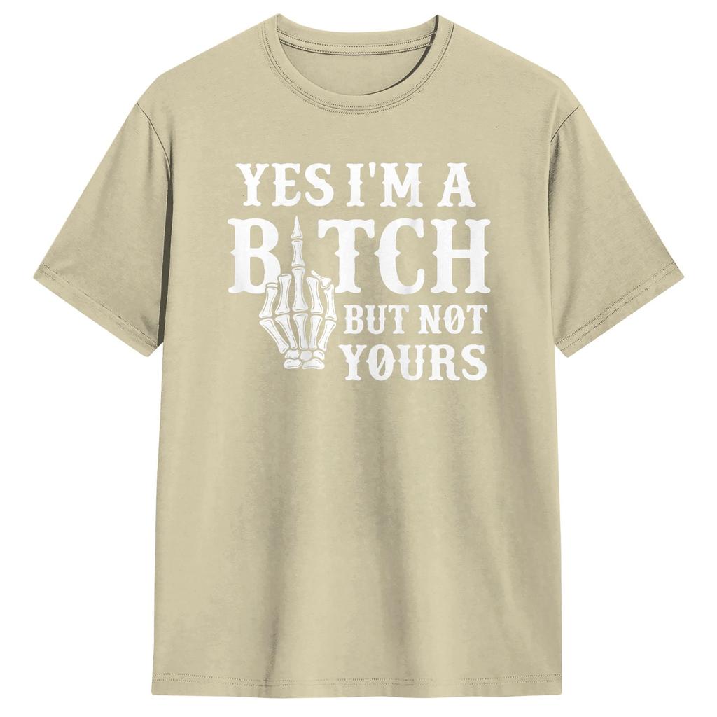 Yes IM But Not Yours Funny Sarcastic TShirt Beach  Vintage T Shirts Cotton Hipster Tshirt For Unisex Casual Clothing