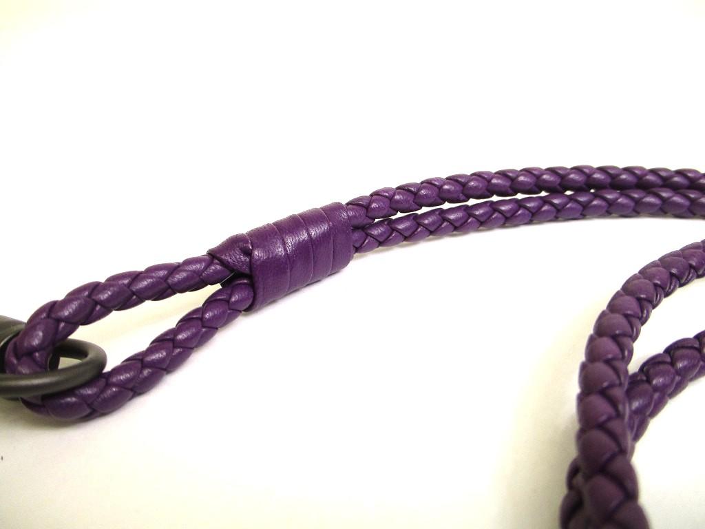 Подлинный ремешок для ожерелья из кожи Intrecciato Purple от BOTTEGA VENETA #a734, восстановленный