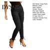 Casual Women Pants Cargo Pure Color Mid-rise Button Zipper Closure Trousers Multi Pockets Design Elastic Cuffs Long Comfortable