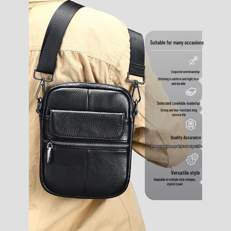 Men's Genuine Leather Shoulder & Crossbody Bag
