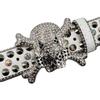 Unisex Y2K Crystal Rhinestone Skull Belt