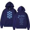 Sabrina Carpenter Hoodie – Unisex Black Double Sided Fleece Sweatshirt, Short & Sweet Album Tracklist & Blue Chess Grid Print, Pop Star Streetwear