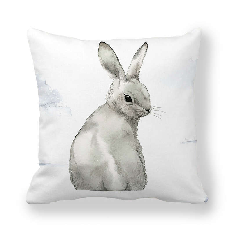 Icy And Snowy Animal Patterns Digital Printing Short Plush Pillow Covers For Car Sofa Office Cushion Cover Home Goods