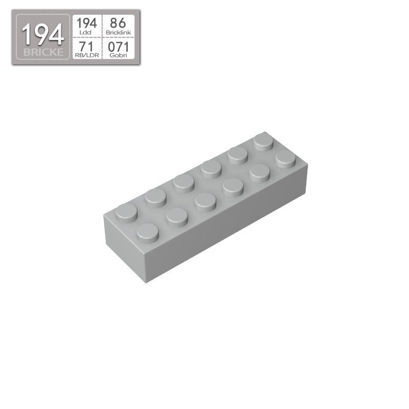 

BRICKE 2x6 Brick - Compatible with LEGO 44237 2456, MOC DIY Educational Toy Parts 1 Piece